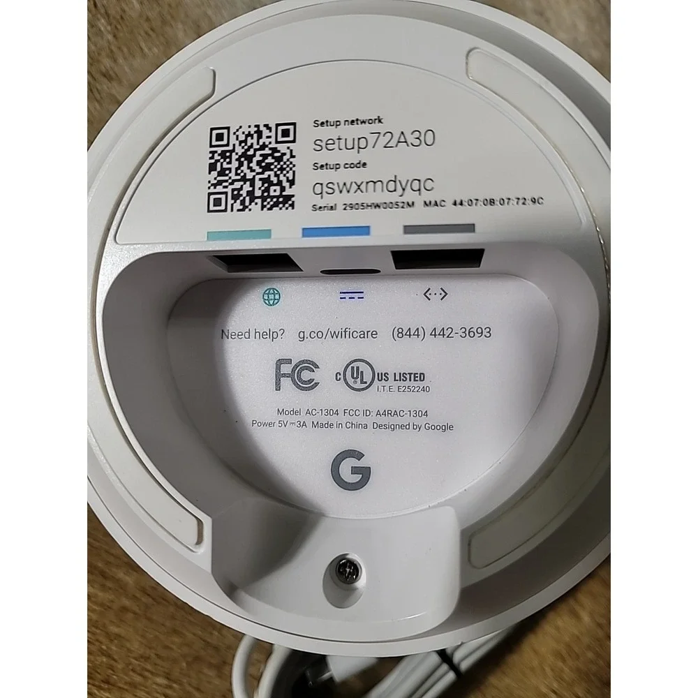 Google WiFi Model AC-1304 Mesh Wi-Fi - Router - Extender - Point F7050